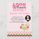 Search for pink owl birthday invitations Owls