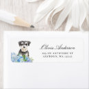 Search for miniature schnauzer return address labels Watercolor
