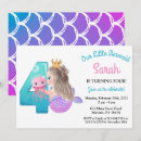 Search for mermaid 4th birthday invitations Cute