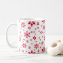 Search for red white snowflakes mugs Snowflake pattern