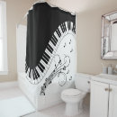 Search for black white music note shower curtains Keyboard