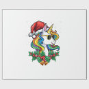 Search for unicorn santa wrapping paper Kawaii