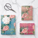 Search for pink flamingo wrapping paper Palm tree