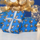 Search for father christmas wrap wrapping paper Blue