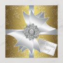 Search for damask 50th birthday invitations Gold