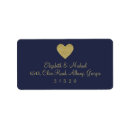 Search for navy blue and gold return address labels Script