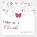 Search for dark pink wedding stickers Pretty