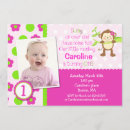 Search for girl monkey birthday invitations Modern