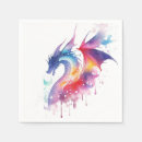 Search for dragons napkins Watercolor