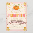 Search for little pumpkin baby girl shower invitations Pink and gold