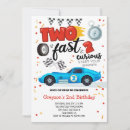 Search for two fast two curious birthday invitations Race car birthday