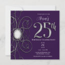 Search for 25th silver birthday invitations Elegant