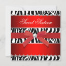 Search for red zebra birthday invitations Black