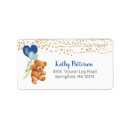 Search for teddy return address labels Blue balloon