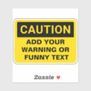 Search for yellow caution sign stickers Danger