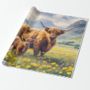 Search for highland cow wrapping paper Watercolor
