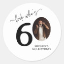 Search for funny 60th stickers Black and white