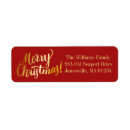 Search for red and gold return address labels Traditional
