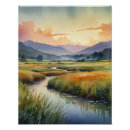 Search for peaceful scene posters Watercolor landscape