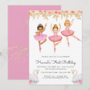 Search for ballerina 1st birthday invitations Floral