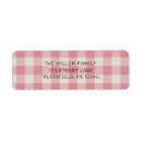 Search for plaid return address labels Pink