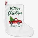 Search for red truck christmas stockings Rustic