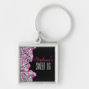 Search for pink zebra key rings Sweet 16