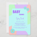 Search for neon baby shower invitations Retro