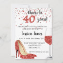 Search for red 40th birthday invitations Cheers to 40 years