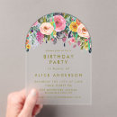 Search for clear birthday invitations Floral