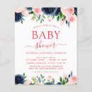 Search for navy blue flowers invitations Blush pink