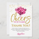 Search for 21st birthday thank you cards Gold glitter