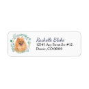 Search for pomeranian dog return address labels Watercolor