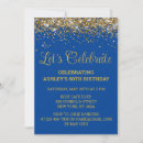 Search for royal blue gold 50th birthday invitations For her