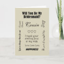Search for cousin bridesmaid cards For her