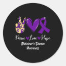 Search for alzheimers disease hope stickers Purple