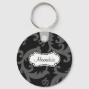 Search for black damask key rings chic
