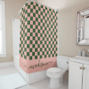 Search for pink gingham shower curtains Aesthetic