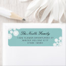 Search for winter flowers return address labels Stylish