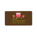 Search for pink owl return address labels Cute