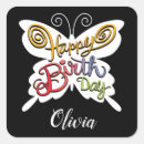 Search for happy birthday butterfly stickers Black