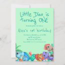 Search for little dino birthday invitations Colourful