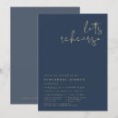 Search for navy rehearsal dinner invitations Navy blue and gold
