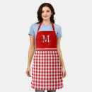 Search for black white red aprons For her