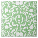 Search for green and white patterns tiles For her