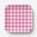 Search for pink plaid plates Gingham