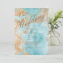 Search for turquoise gold wedding invitations Watercolor