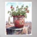 Search for flower pot posters Watercolor