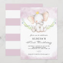 Search for baby elephant birthday invitations Pink