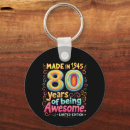 Search for eightieth birthday key rings 80 years old